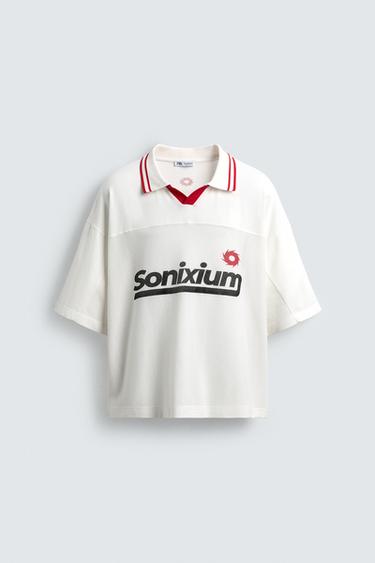 RETRO FOOTBALL PRINT POLO SHIRT - Ecru by Zara