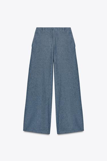 PANTALÓN RELAXED ZW COLLECTION - Azul de Zara