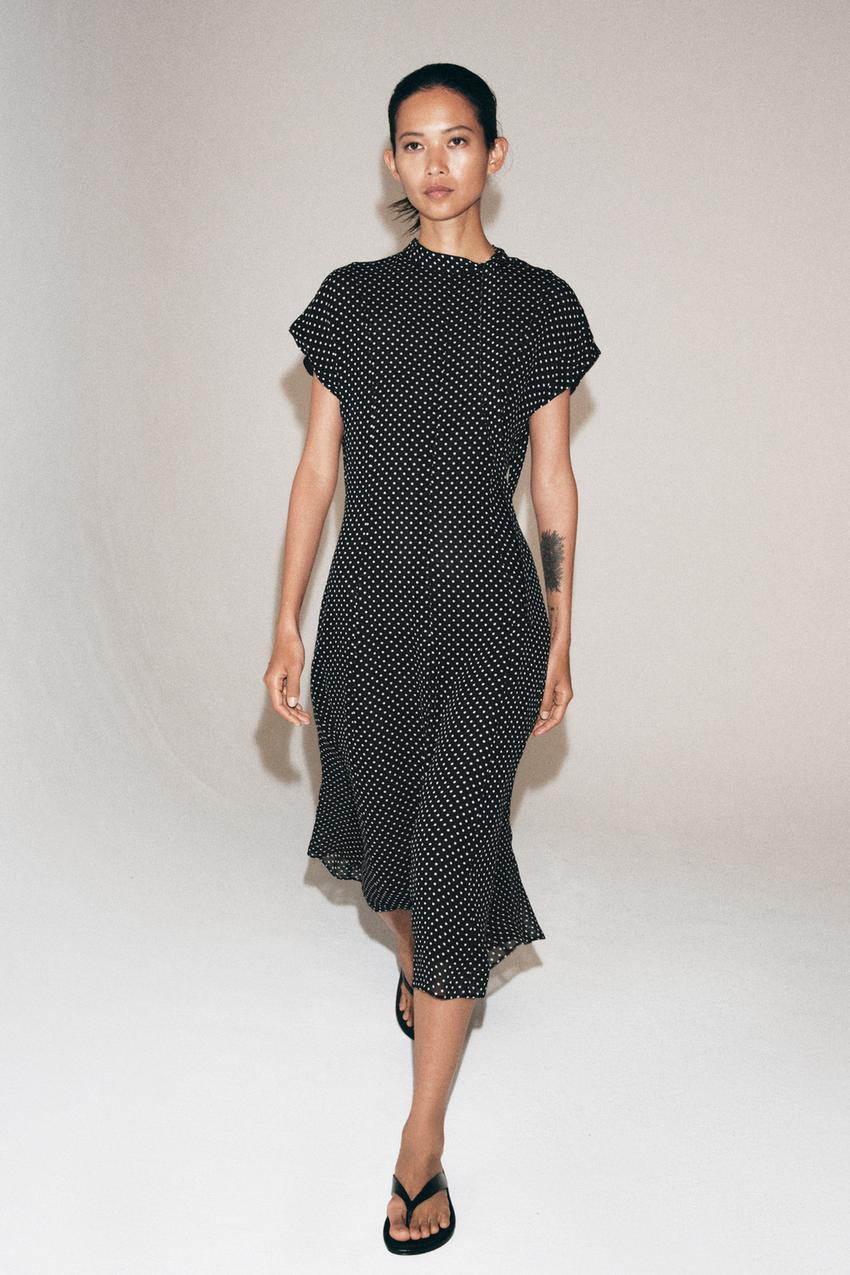 ZW COLLECTION POLKA DOT MIDI DRESS - Black / White | ZARA United States ZW COLLECTION POLKA DOT MIDI DRESS - Black / White | ZARA United States