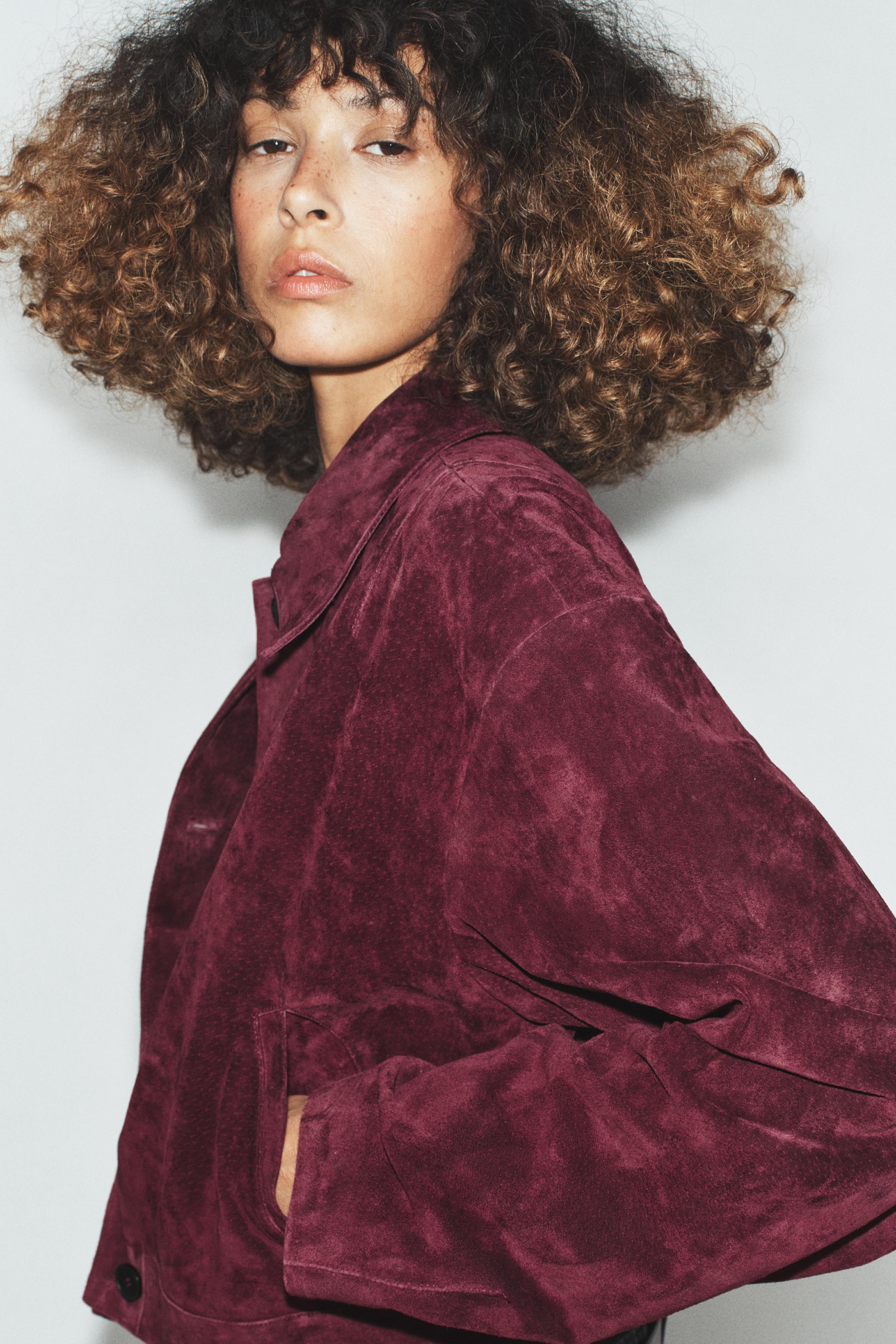 BLOUSON 100% CUIR DAIM