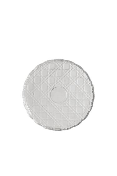 GLASS APPETIZER PLATE WITH RAISED DESIGN - Transparent by Zara