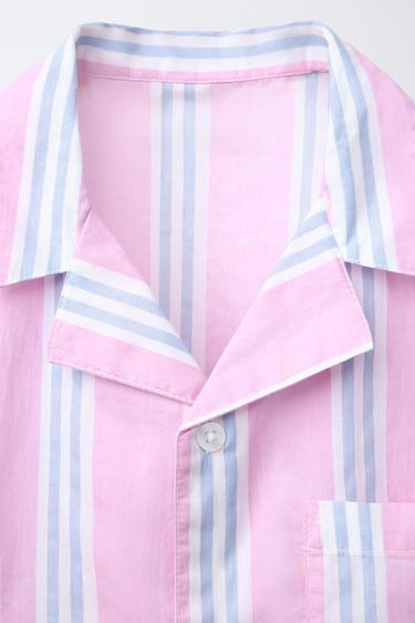 6-14 YEARS/ STRIPED SHIRT AND BERMUDA PYJAMAS - Pink by Zara - Image 5