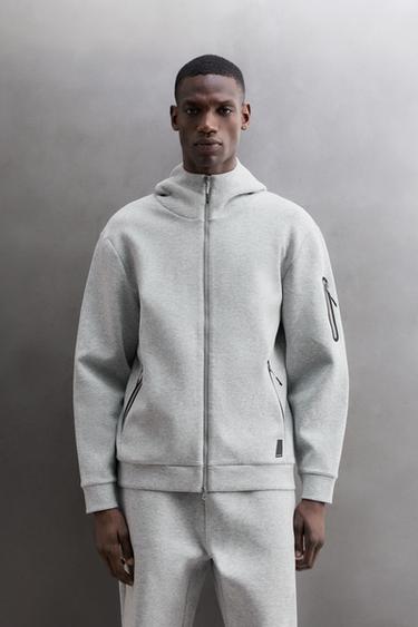 TECHNICAL ZIP HOODIE — Gray marl 2