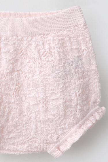 CONJUNTO CHAQUETA Y BRAGUITA PUNTO ALGODÓN Y SEDA - Rosa pastel de Zara