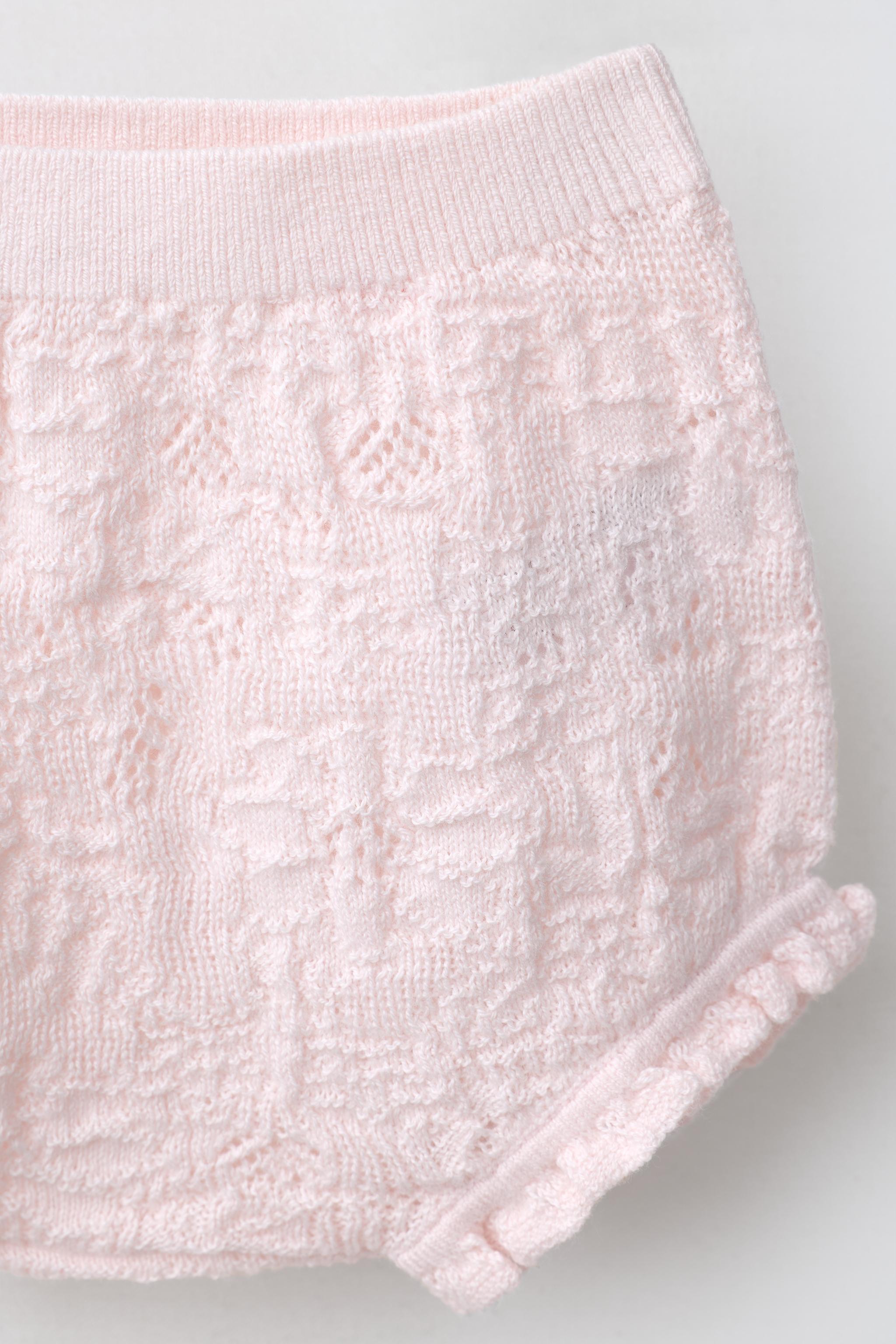 Детские свитеры Zara COTTON-SILK KNIT JACKET AND BLOOMERS SET — фото 5