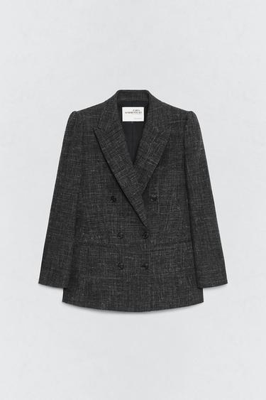 SOSHIOTSUKI X ZARA 울 더블 브레스트 블레이저 - Zara 그레이