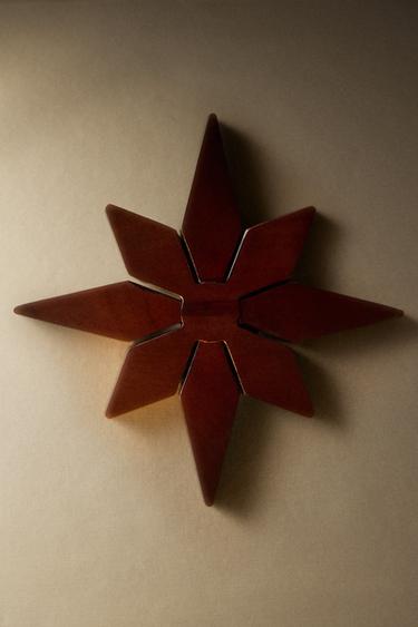 CHRISTMAS STAR WOODEN TRIVET — Dark brown 1