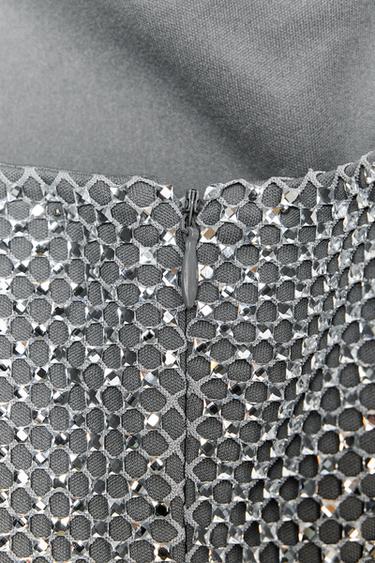 ROBE COURTE STRASS - Argent de Zara - Image 7