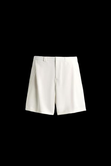 BERMUDA RELAXED FIT PLIEGUES LATERALES - Blanco roto de Zara - Imagen 0