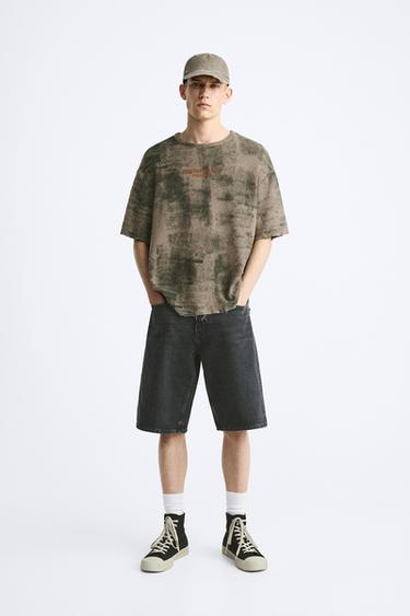 BERMUDA DENIM BAGGY FIT - Negro de Zara - Imagen 0