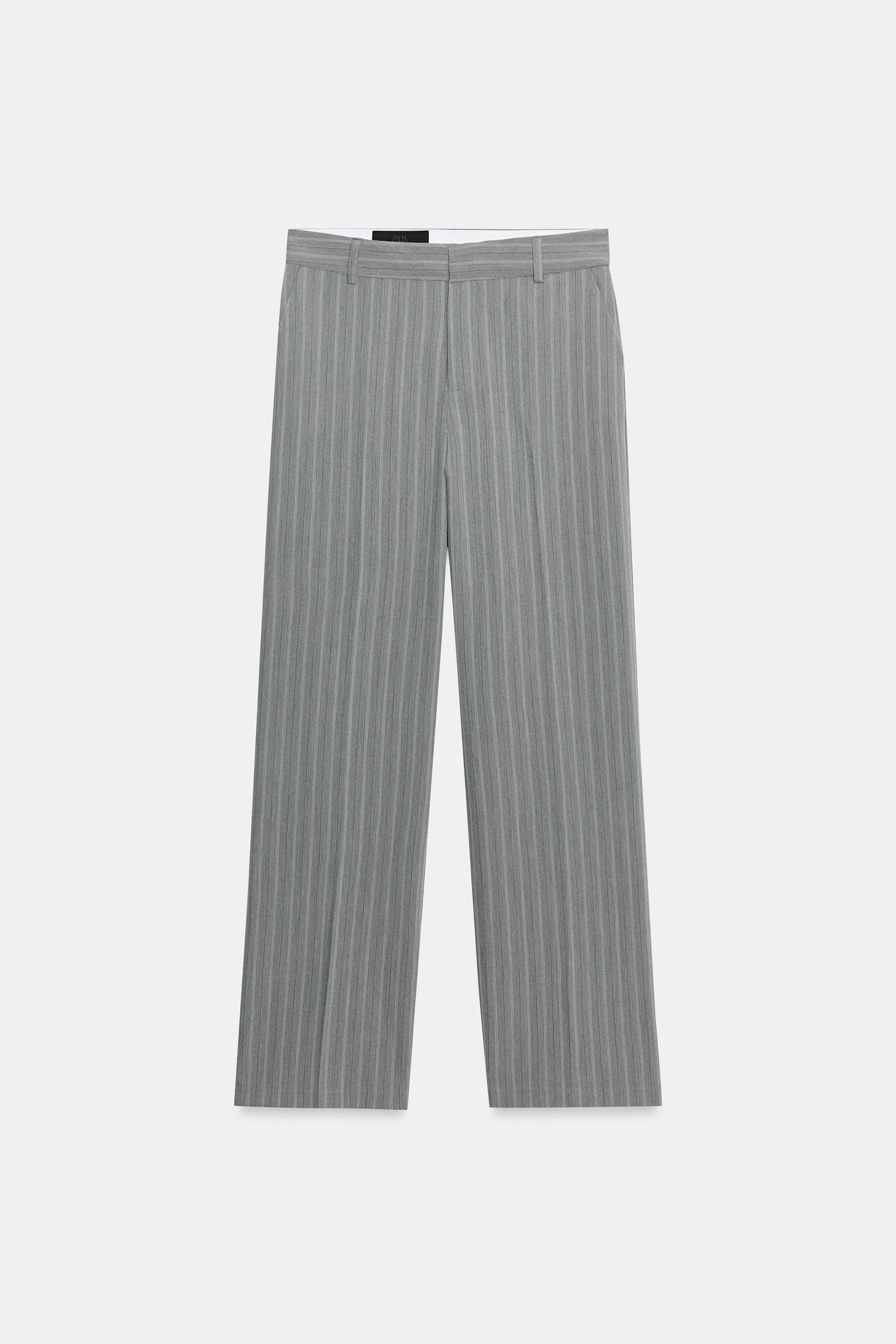 STRAIGHT-LEG LOW-RISE TROUSERS WITH CREASE