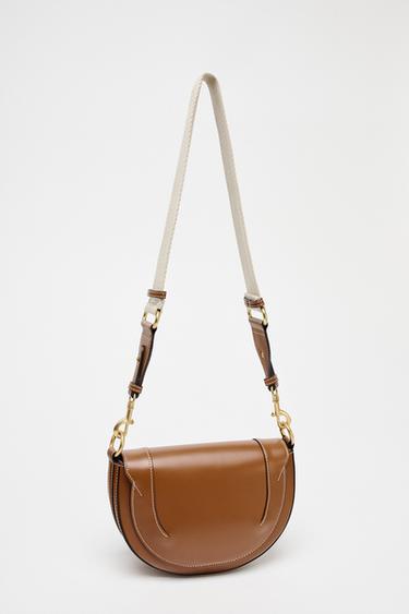 CANVAS STITCH DETAIL CROSSBODY BAG - Dark tan de Zara - Image 3