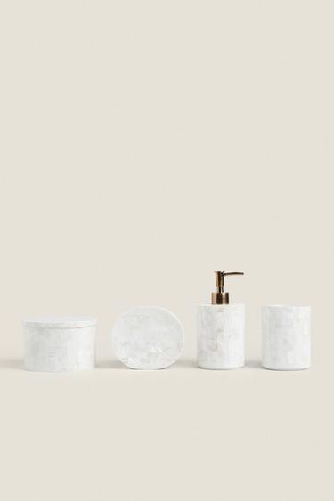 MOTHER-OF-PEARL-EFFECT BATHROOM SET - Blue by Zara