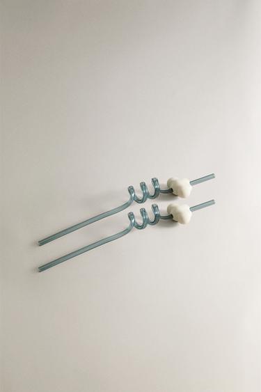 PACK OF CHILDREN'S COLOURED TRITAN™ SPIRAL STRAW (PACK OF 2) - Blue by Zara - Image 1