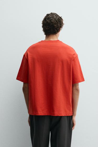 CONTRAST PRINT T-SHIRT - Red by Zara - Image 2