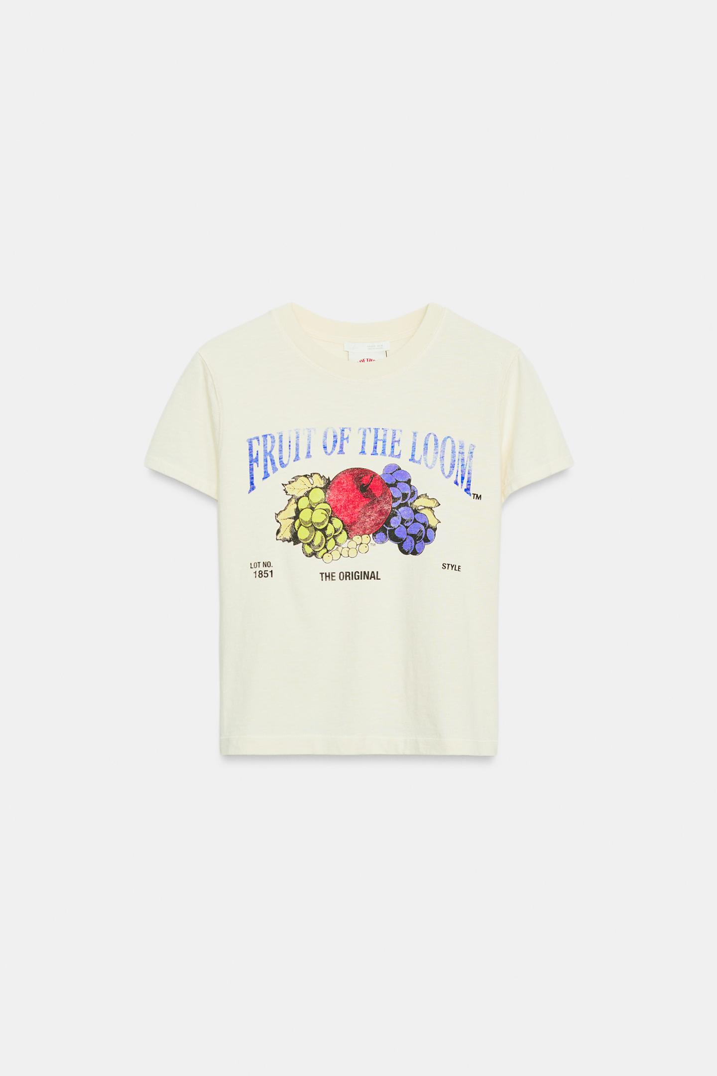 Женская футболка Zara Fruit OF the Loom™ Slub, цвет: Экрю