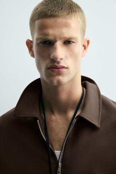 QUARTER ZIP POLO SHIRT - Chocolate by Zara - Image 4