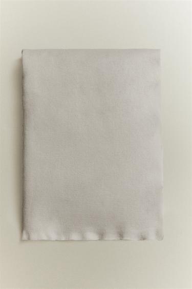 FRINGED SOFT THROW - Blue / Grey by Zara - Image 5