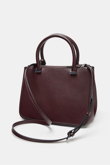 Zara MINI CITYBAG KAHE SANGAGA - Bordoopunane
