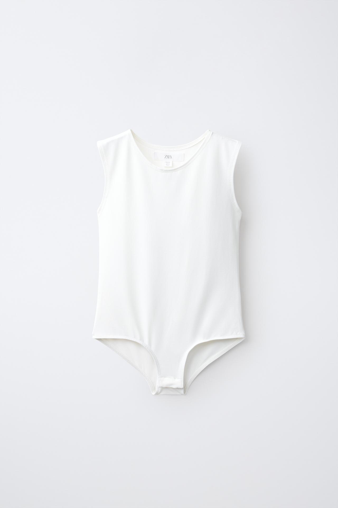 POLYAMIDE SLEEVELESS BODYSUIT — White