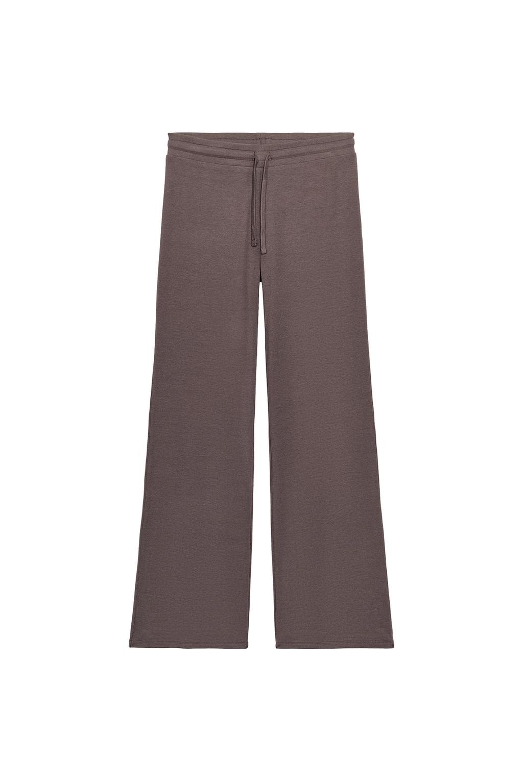 Straight Ribbed Trousers - Brown / Taupe by Zara