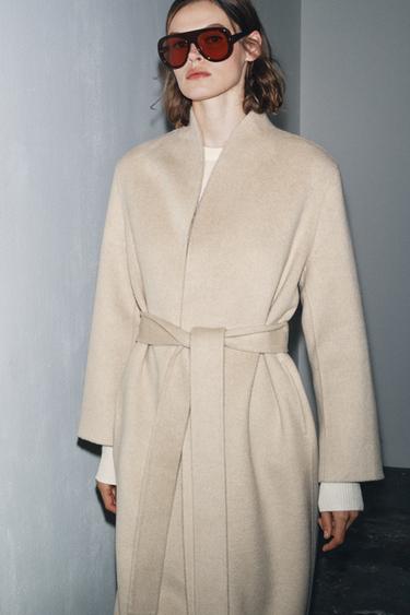 MANTEAU MINIMAL MÉLANGE LAINE ZW COLLECTION ÉDITION LIMITÉE - Beige de Zara - Image 1