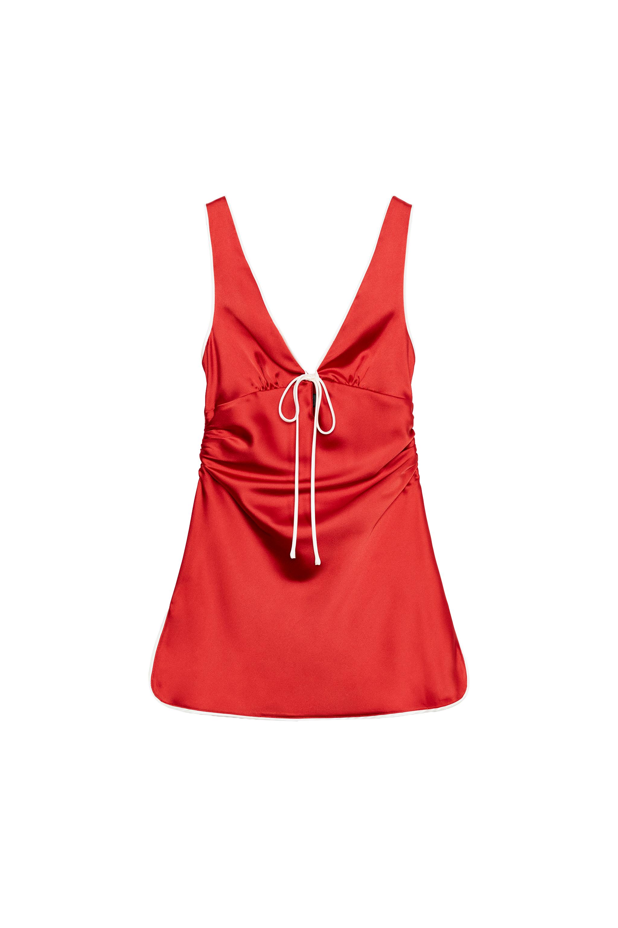 zara red satin mini dress Red satin Zara mini dress by Zara