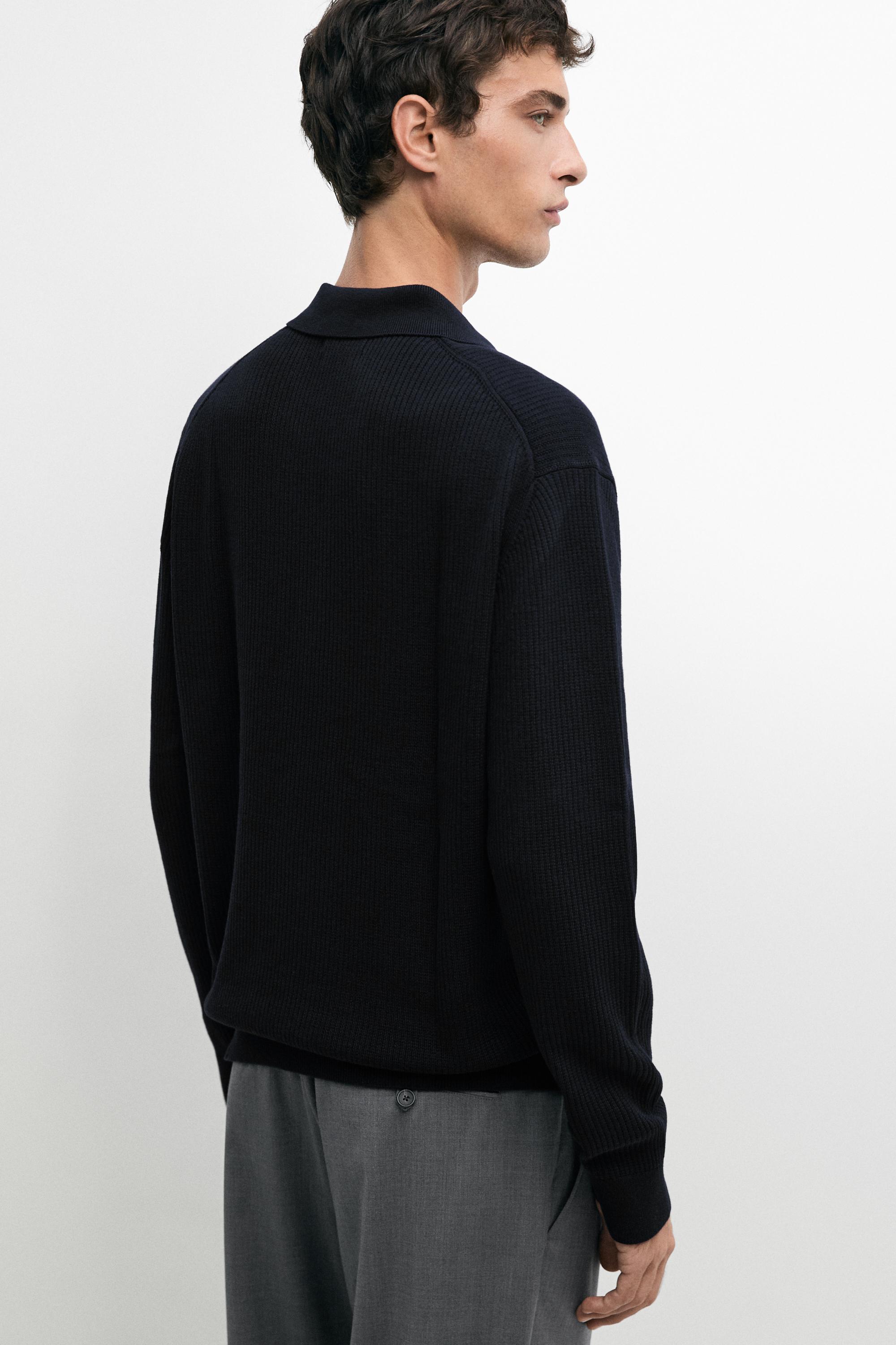 Pull en maille col polo boutonné