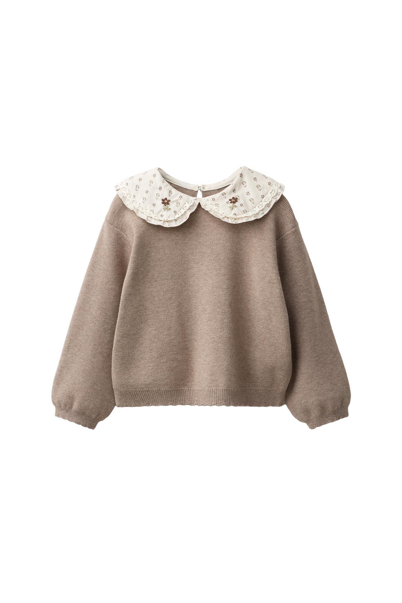 COMBINED KNIT JUMPER WITH PETER PAN COLLAR