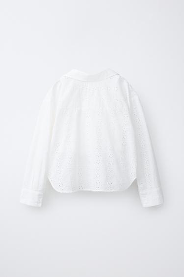 PACK CHEMISE AVEC HAUT SCHIFFLY - Blanc cassé de Zara - Image 2