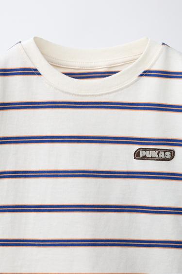 T-SHIRT RAYURES LOGO PUKAS SURF - Blanc de Zara - Image 2