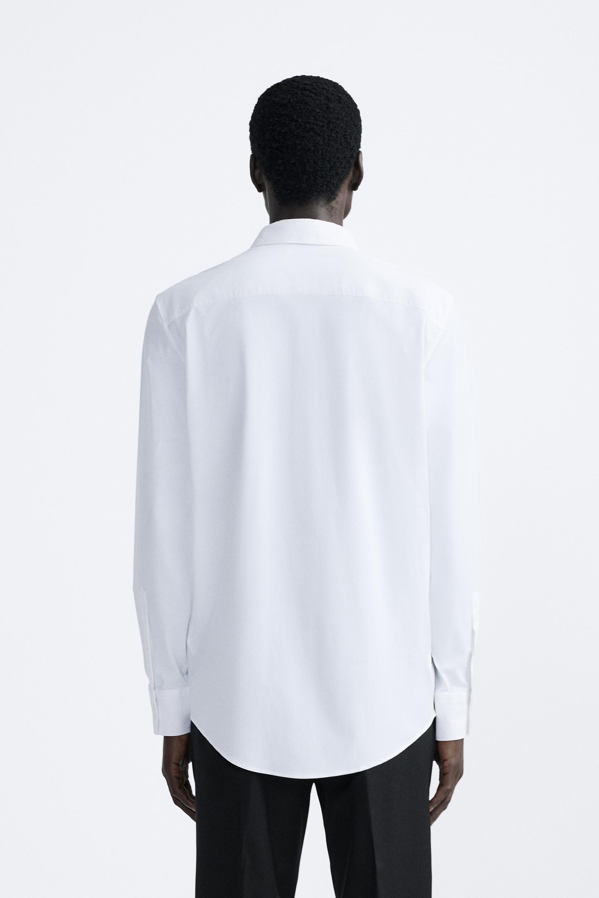 White Dress Shirt for Women with Stretchable Fabric - ZARA TURKEY