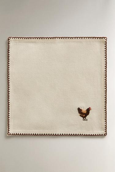 PACK SERVIETTES BRODERIE PÂQUES (LOT DE 4) - Écru de Zara - Image 1