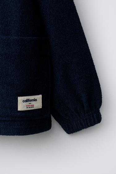 RUSTIC HOODED OVERSHIRT - Navy blue by Zara - Image 3