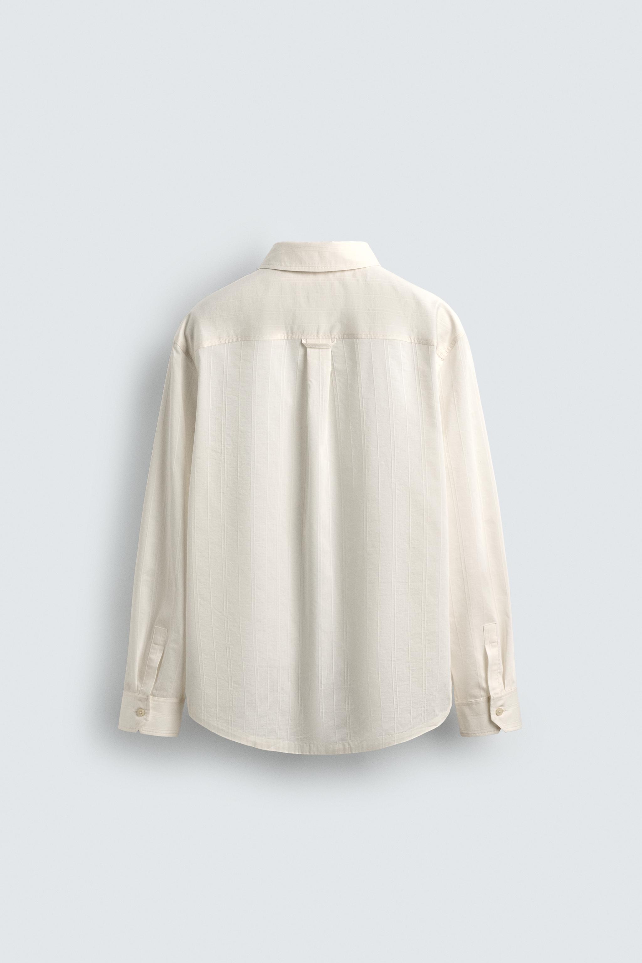 ストライプ柄ジャカードシャツ - オフホワイト | ZARA Japan / 日本