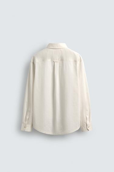 STRIPED JACQUARD SHIRT - Oyster-white by Zara - Image 7