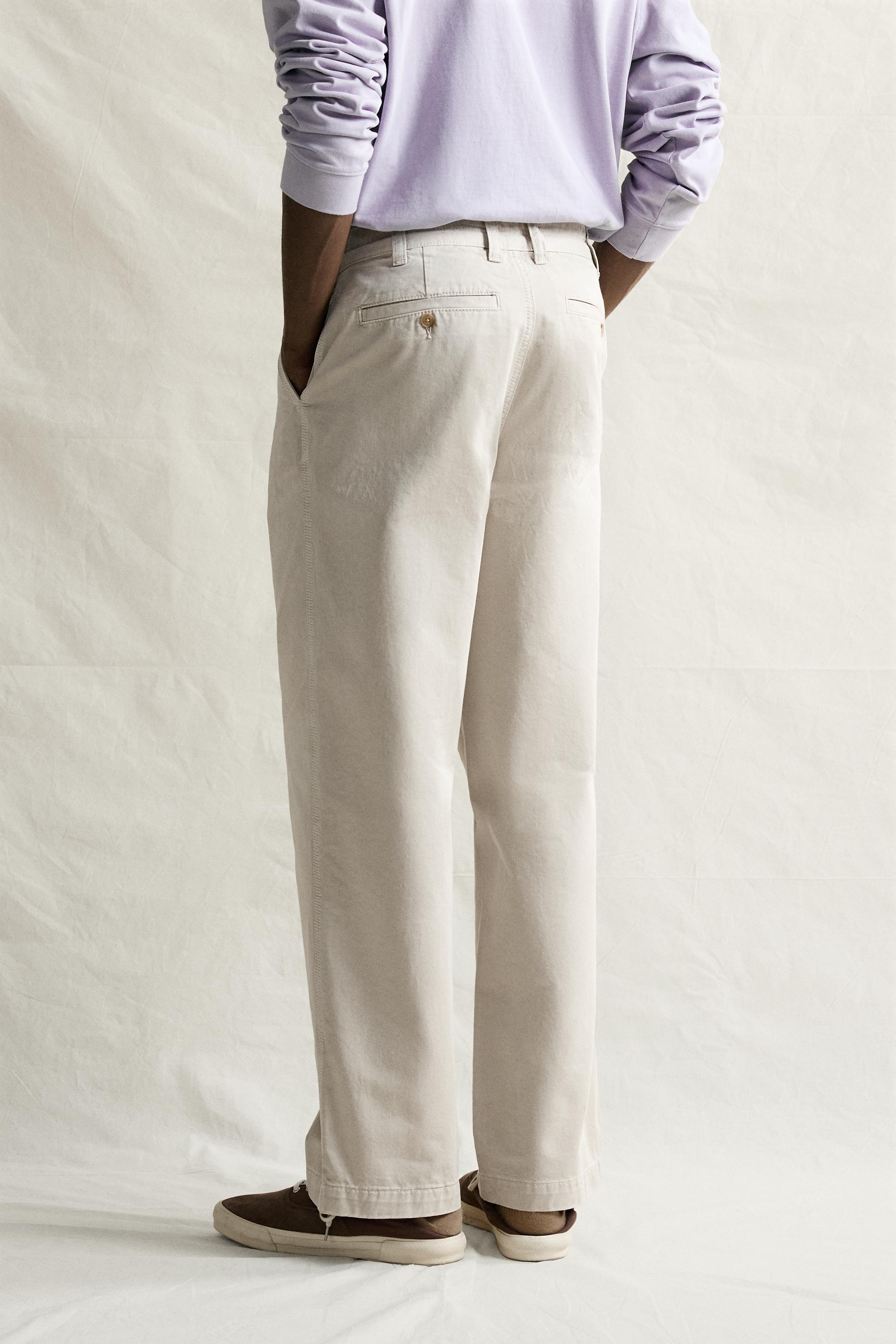 VINTAGE WASH EFFECT STRAIGHT FIT CHINO PANTS