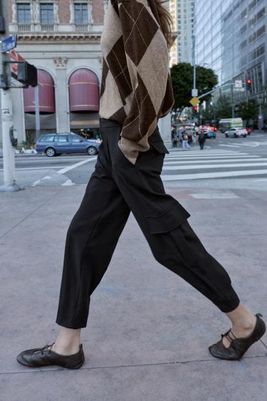 PANTALÓN CARROT CARGO - Negro de Zara