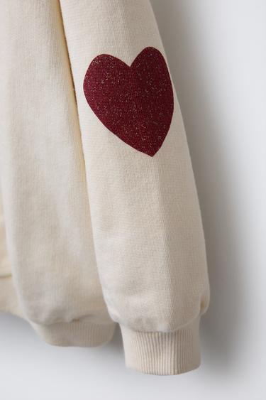 EMBROIDERED ‘LOVE’ SWEATSHIRT - Ecru by Zara - Image 4