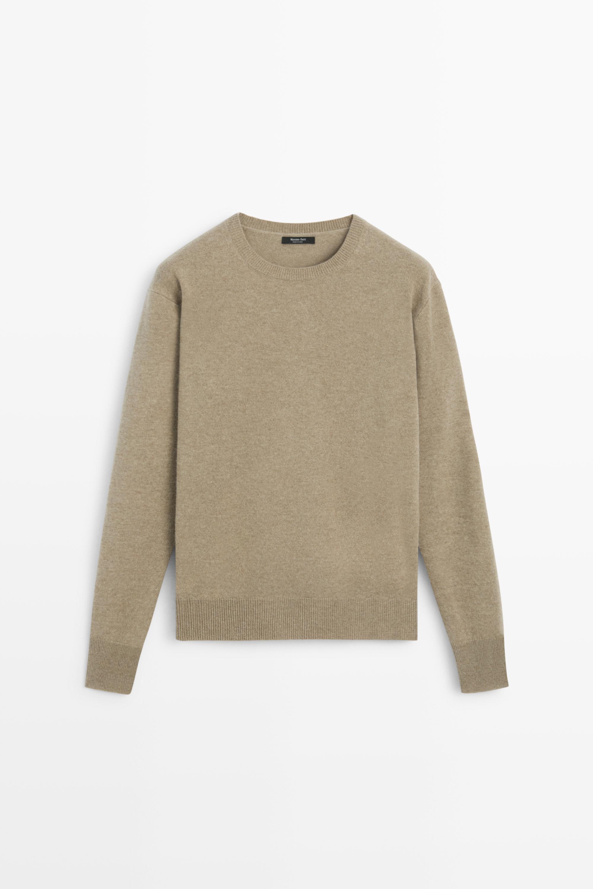 Pull en maille mélangée de laine à col rond