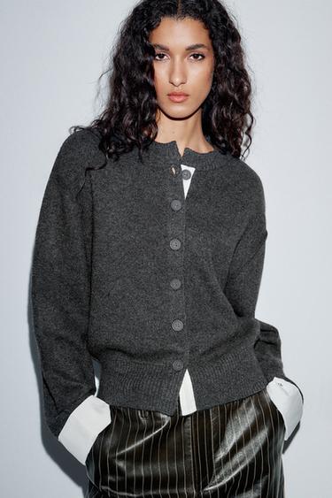 COMBINED CARDIGAN - Grey marl by Zara