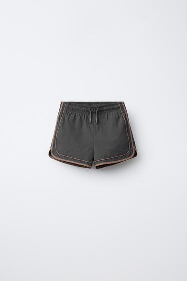 6-14 ANS/ SHORT DE BAIN AVEC BANDES EN CONTRASTE - Gris anthracite de Zara - Image 0