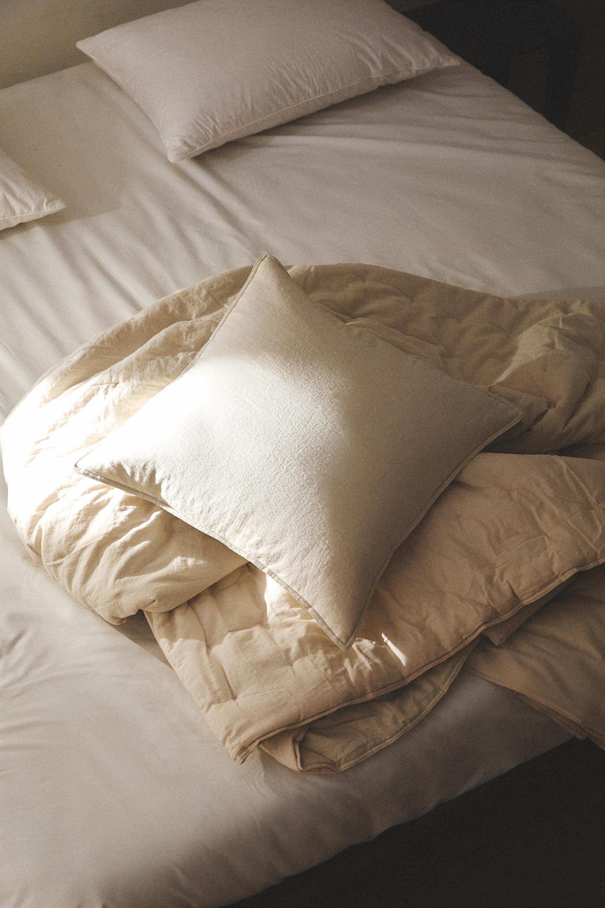 LINEN AND COTTON THROW PILLOW COVER