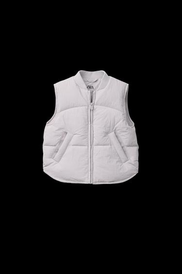 Zara WATER REPELLENT PUFFER VEST - Stone - Image 0