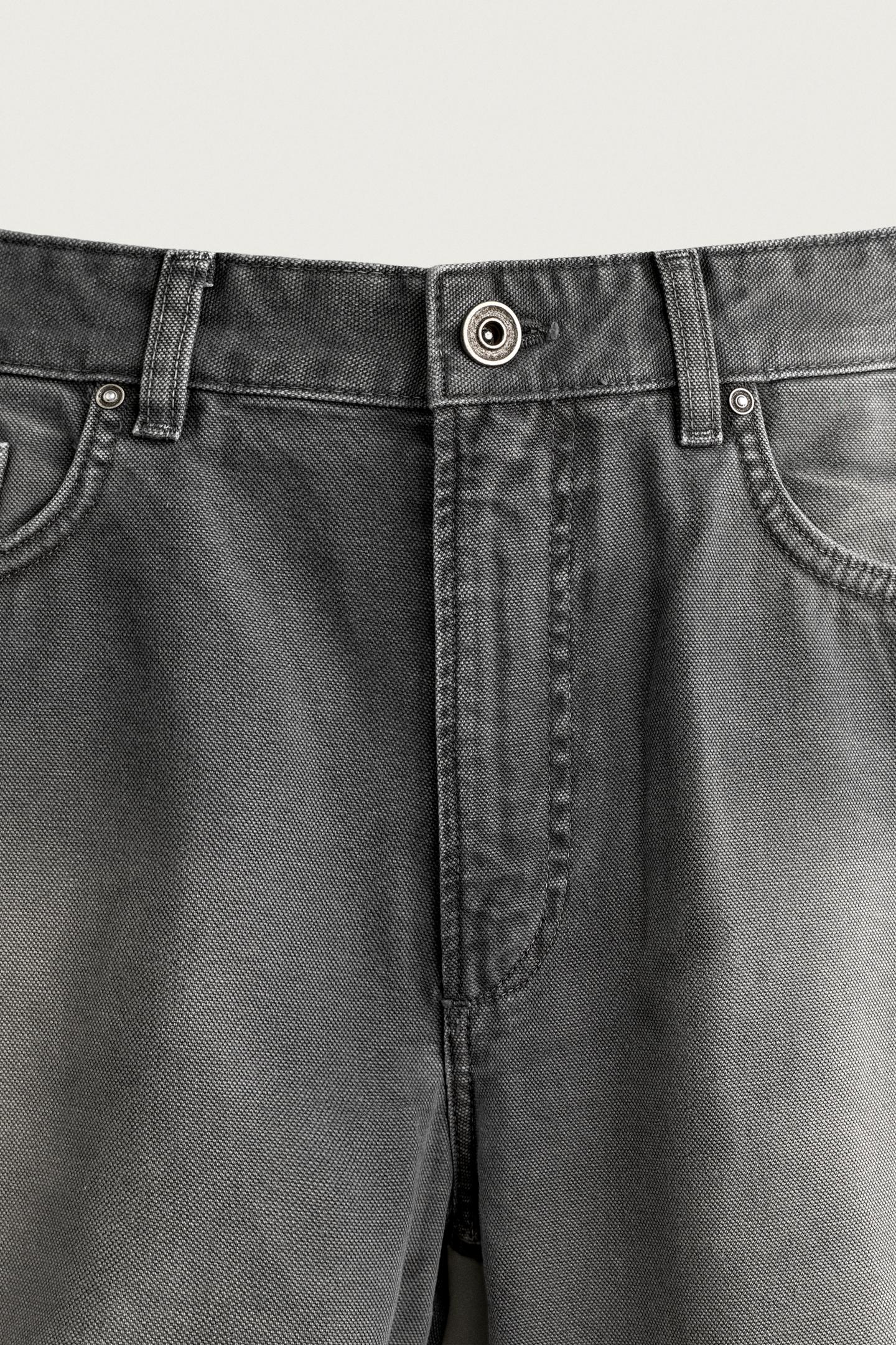 Мужские брюки Zara Relaxed-Fit Carpenter Pocket, цвет: Тёмный серый — фото 8