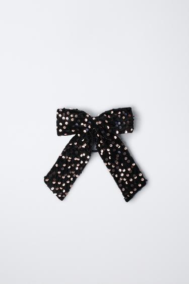 SEQUIN BOW SCRUNCHIE - pink gold by Zara - Image 0