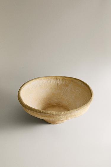 DECORATIVE PAPIER-MÂCHÉ BOWL - White by Zara - Image 1