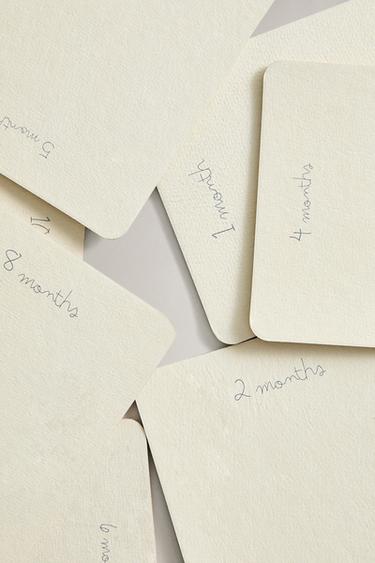 KIT CUMPLE-MOIS BÉBÉ – 12 CARTES BURRITO - Beige clair de Zara - Image 2