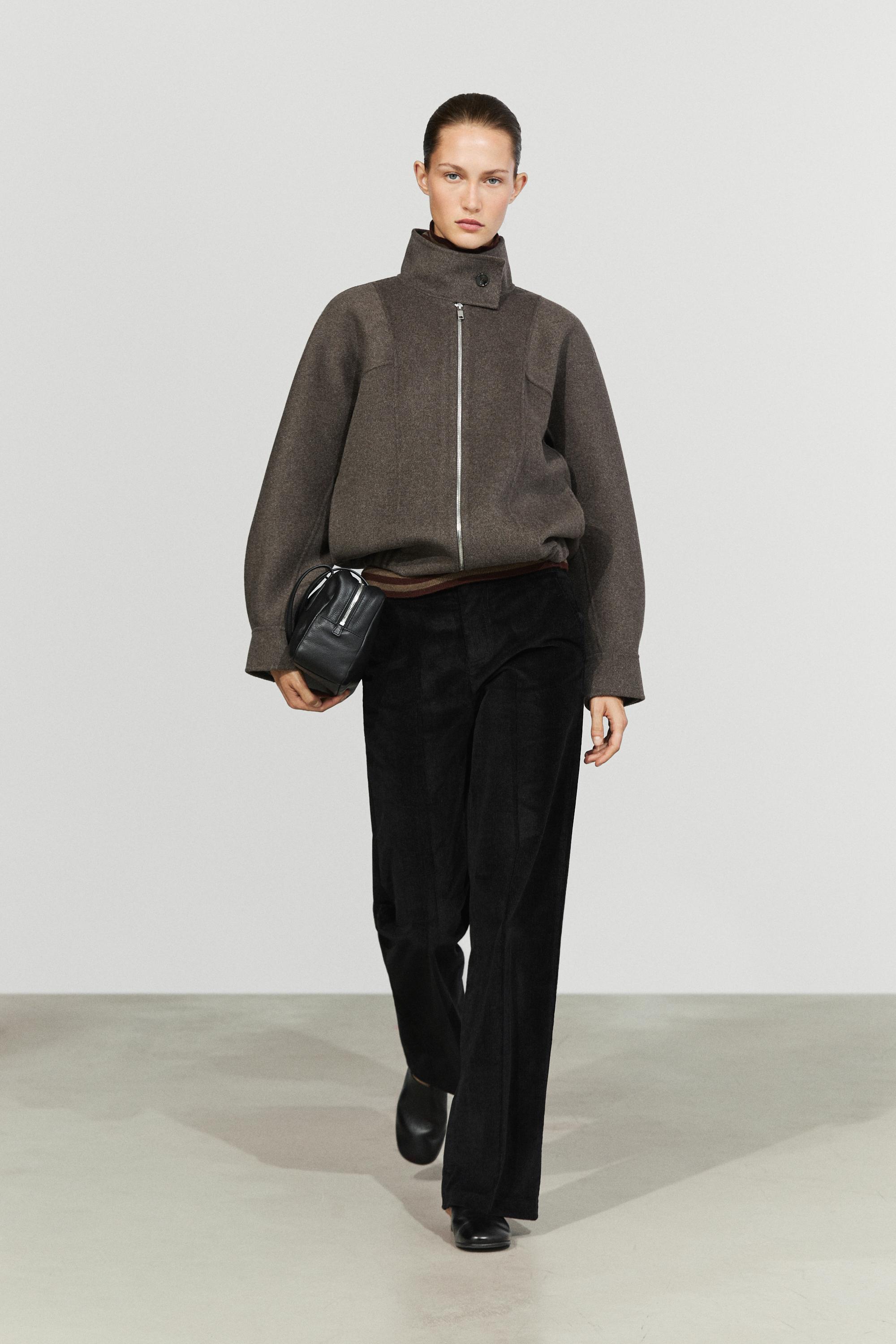 Blouson bomber en mélange de laine