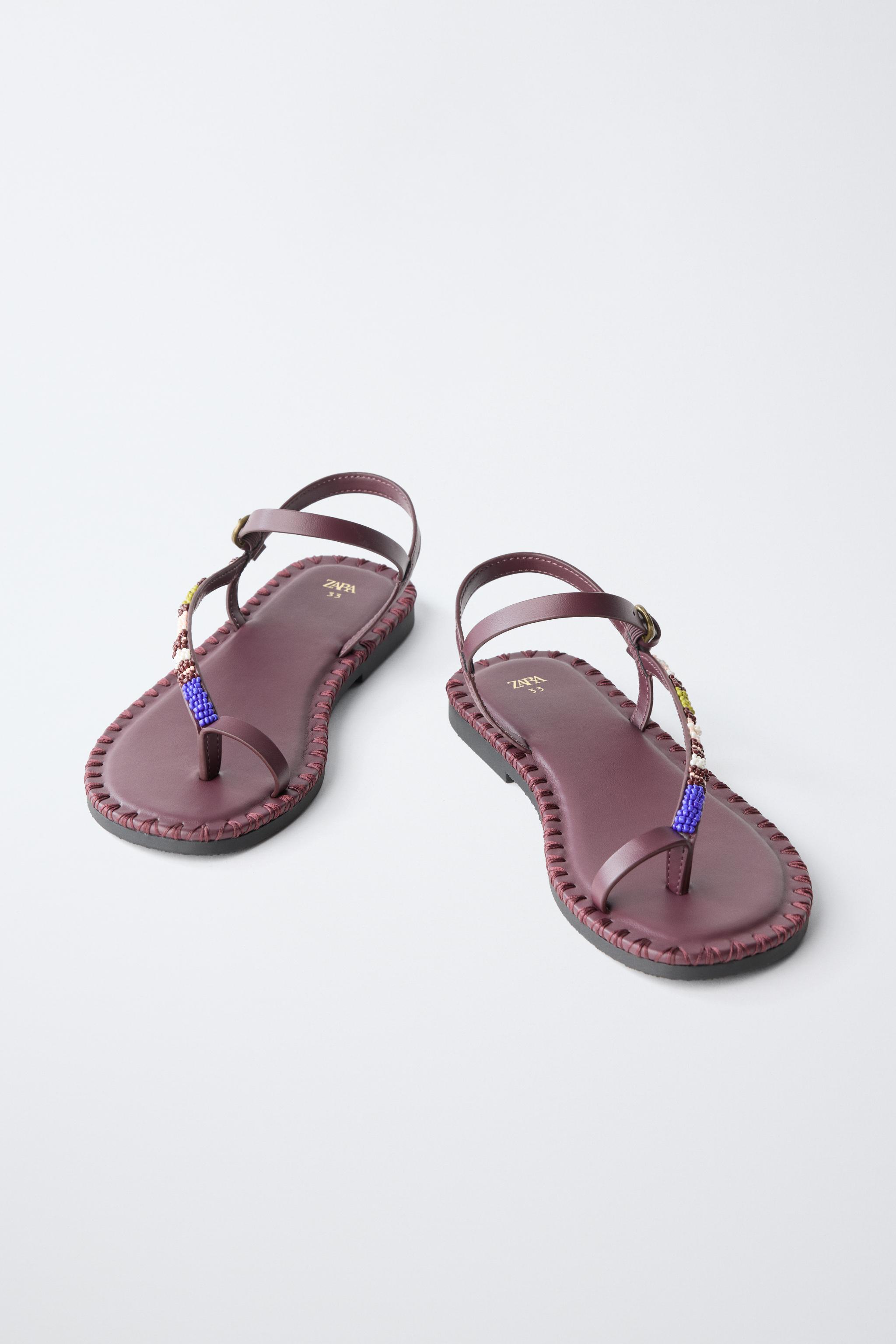 Детские сандалии Zara BEADED SANDALS — фото 3